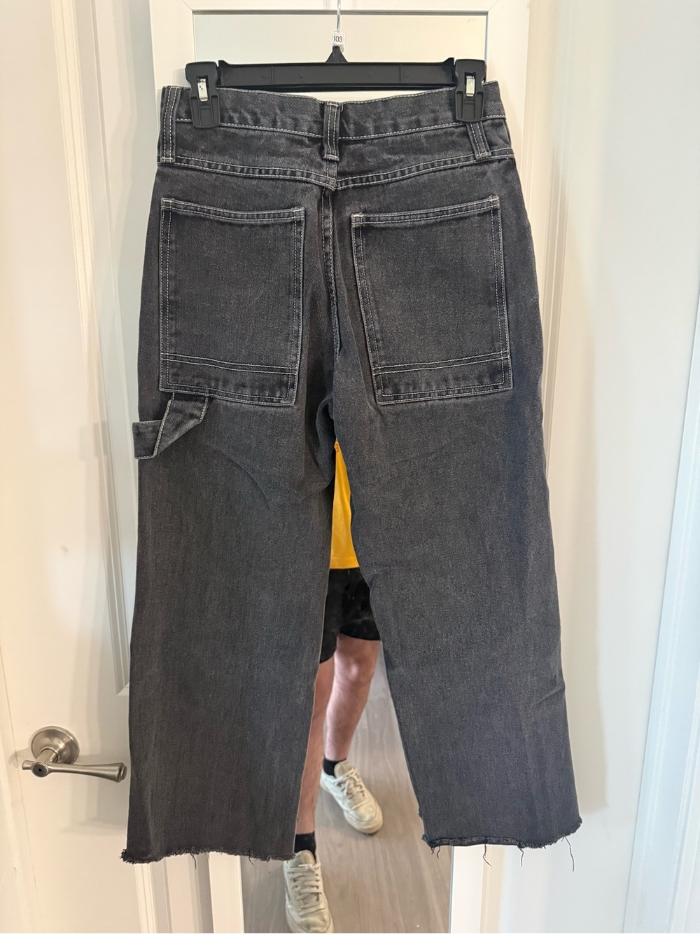 J. Galt Black Carpenter Jeans Size S High Rise Wide Leg Utility Y2K - Picture 3 of 5